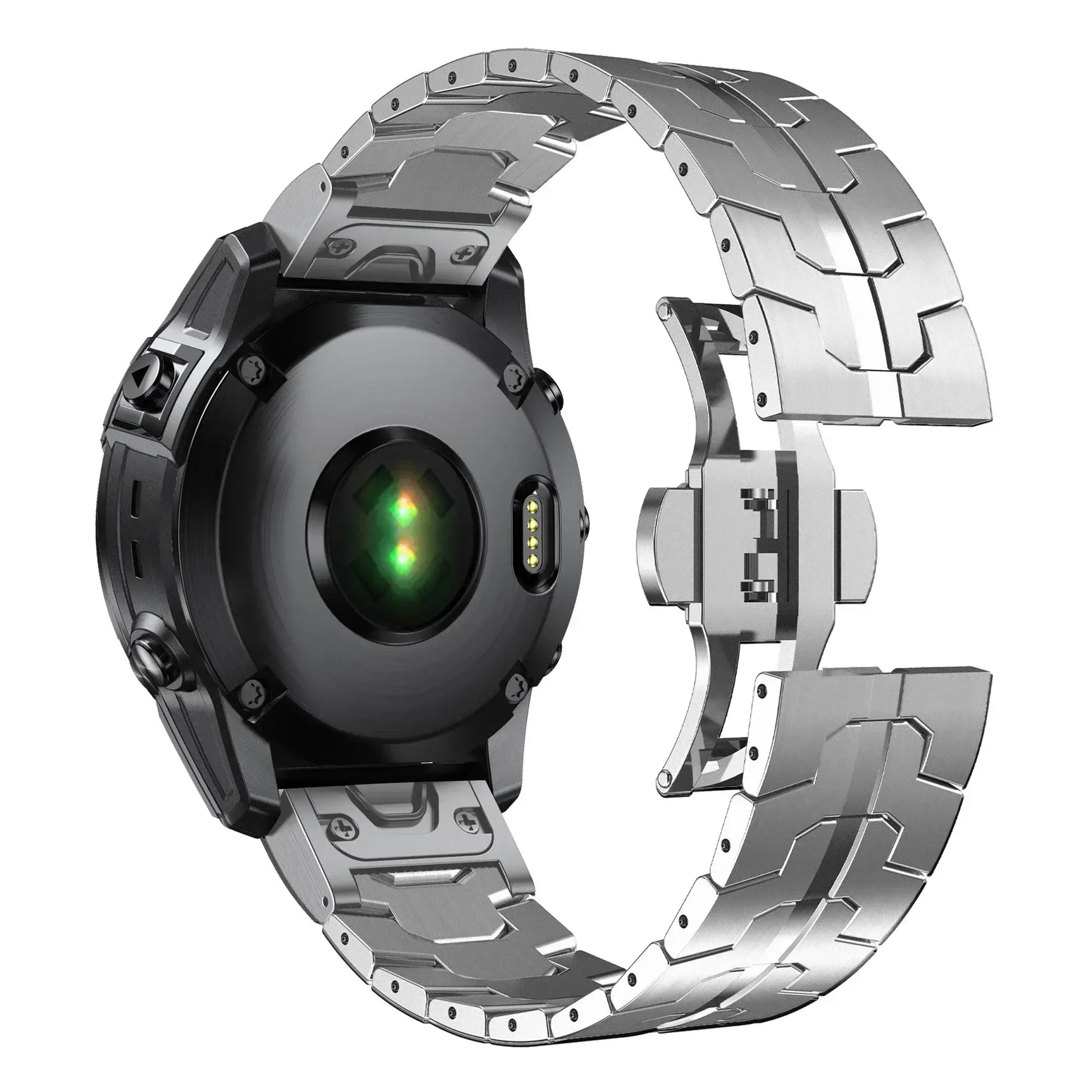 Stainless Steel Garmin QuickFit band showcasing stylish design and durability for daily wear and active lifestyles.