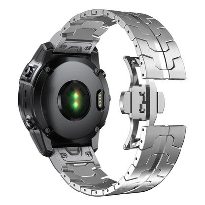 Stainless Steel Garmin QuickFit band showcasing stylish design and durability for daily wear and active lifestyles.