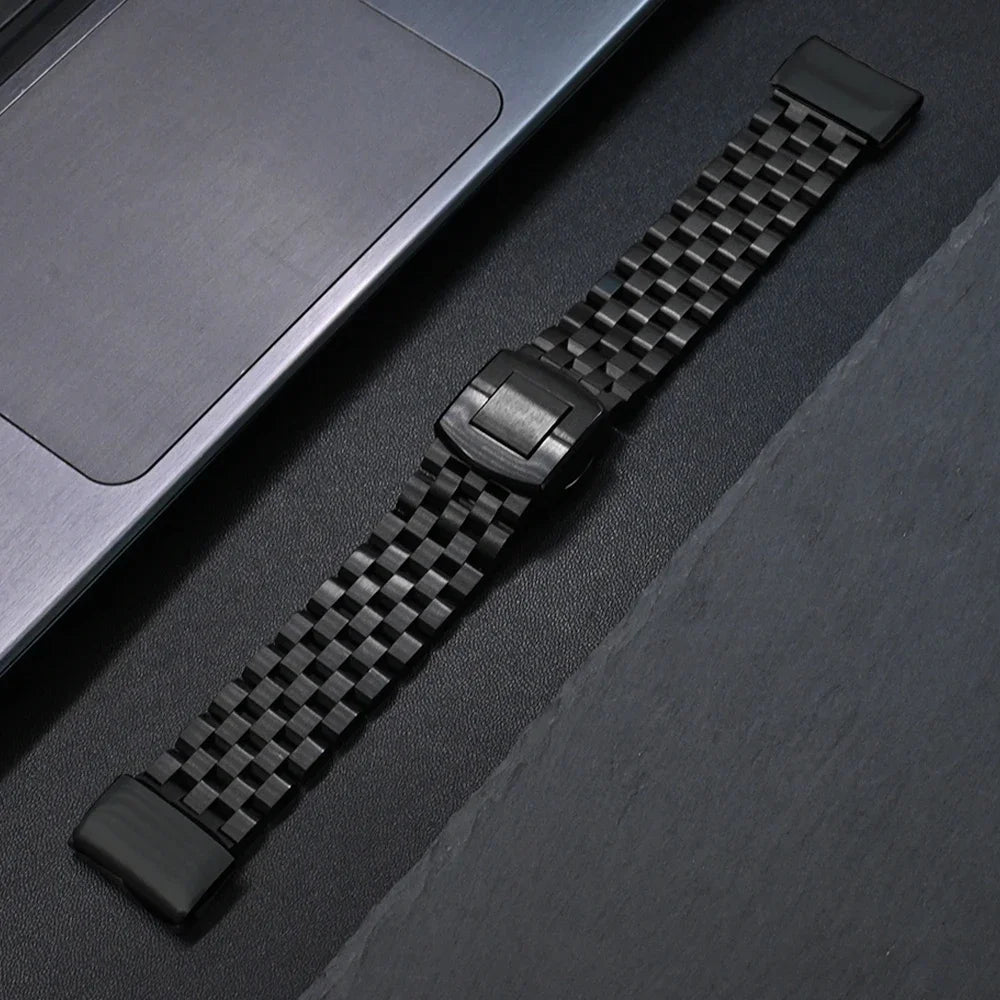 Garmin smartwatch replacement band in black, durable quickfit strap designed for active lifestyles.