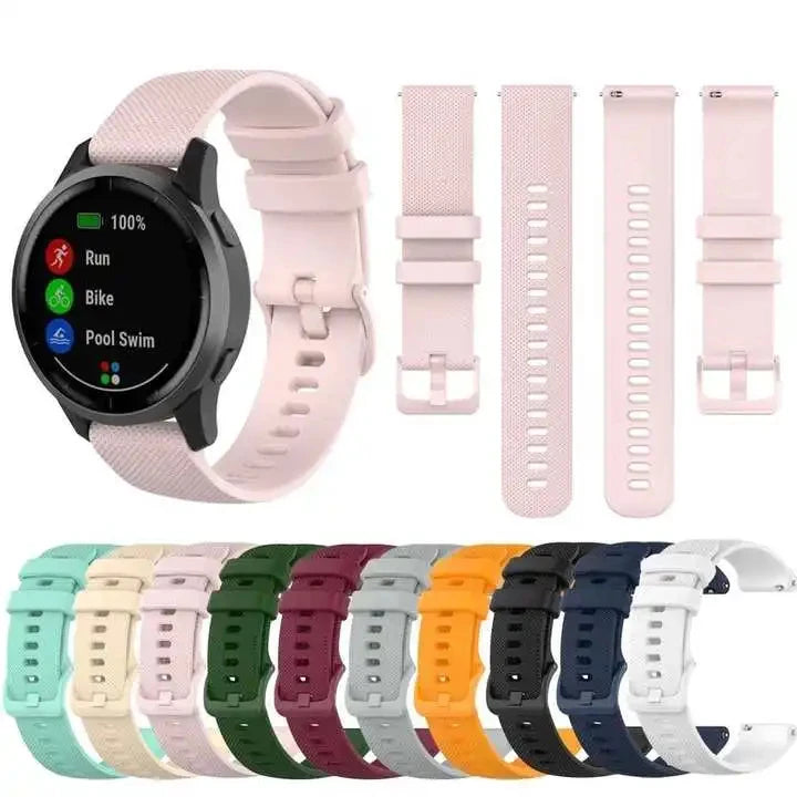 OnePlus Smartwatch Bands Silicone Strap Breathable Sport Watch Band in various colors with a watch and extra straps.