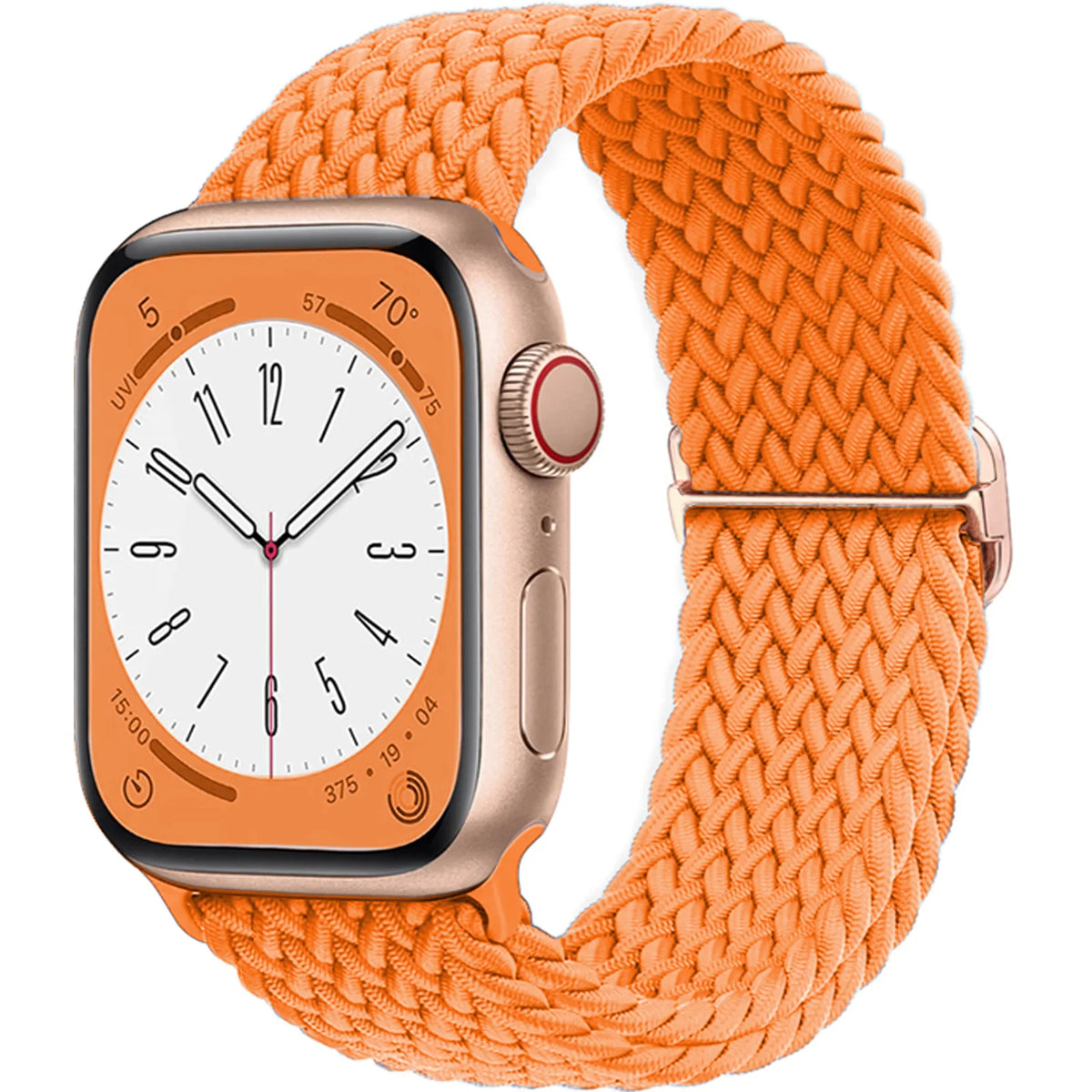 Stretch Braided Nylon Apple Watch Loop with Slider in Orange