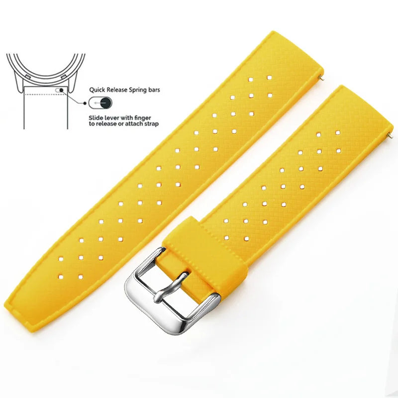Tropic Silicone Band for Motorola Moto — Yellow / Silver Buckle (Option 1)