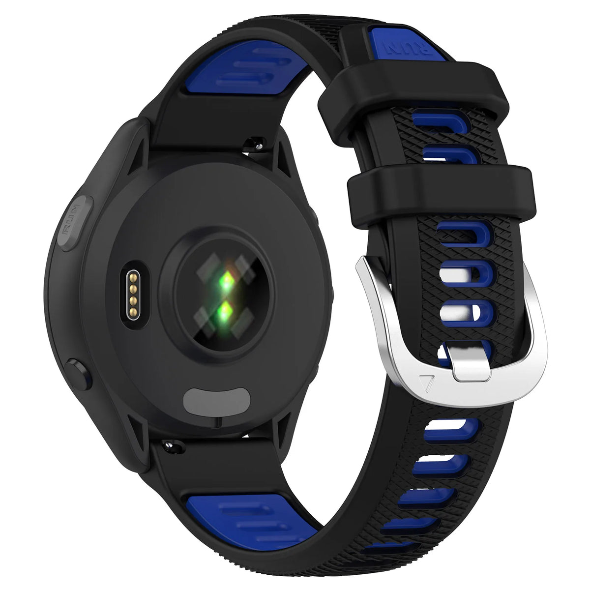 Black and blue silicone band on watch for COROS – BandsCo Straps