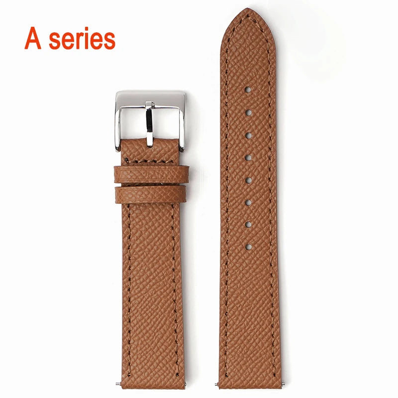 Garmin Epsom Leather Band in Brown with Silver Buckle