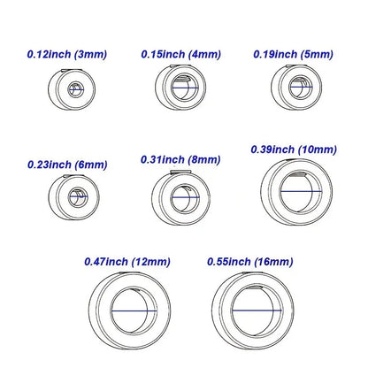 Drill stop collar sizes from 3mm to 16mm