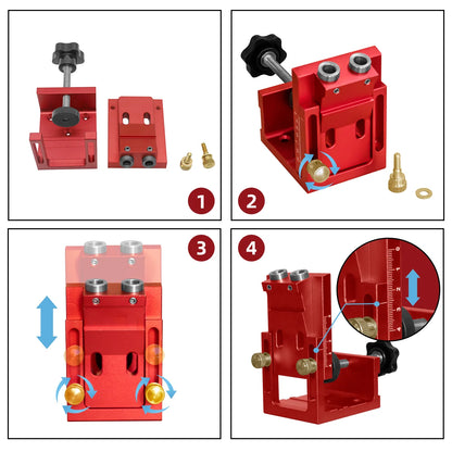 Pocket Hole Jig Kit with Built-In Clamp, Adjustable 15°