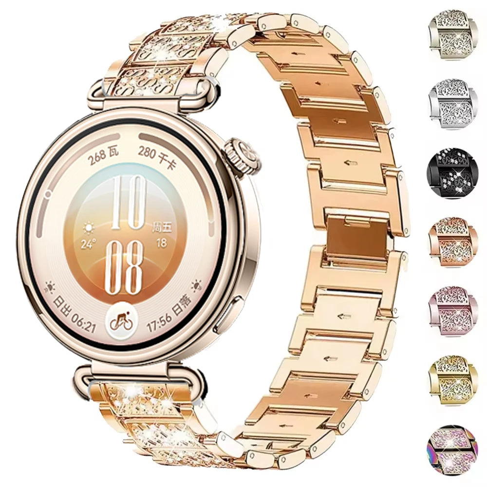 Garmin Women's Rhinestone Link Bracelet in rose gold with color options