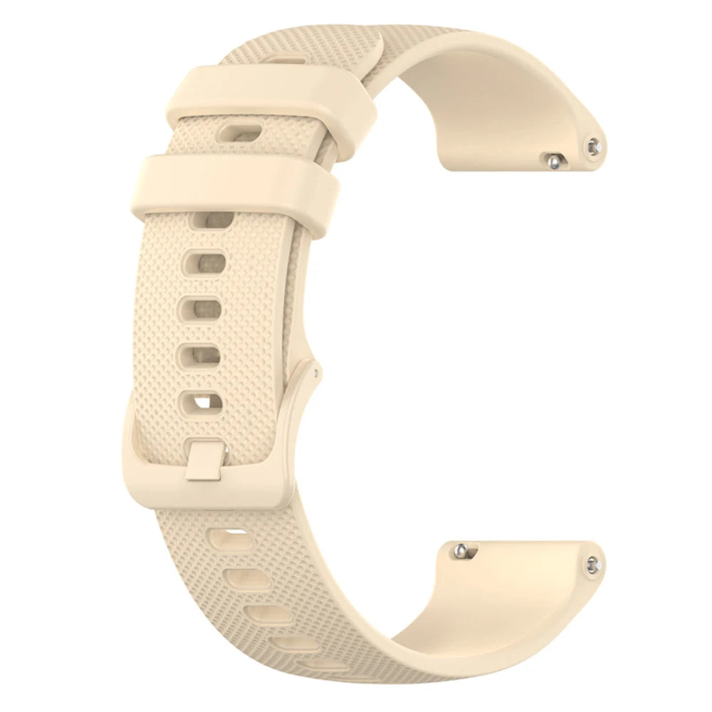 Polar Textured Silicone Sport Band in Solid and Two-Tone Colors — Cream / Matching Buckle