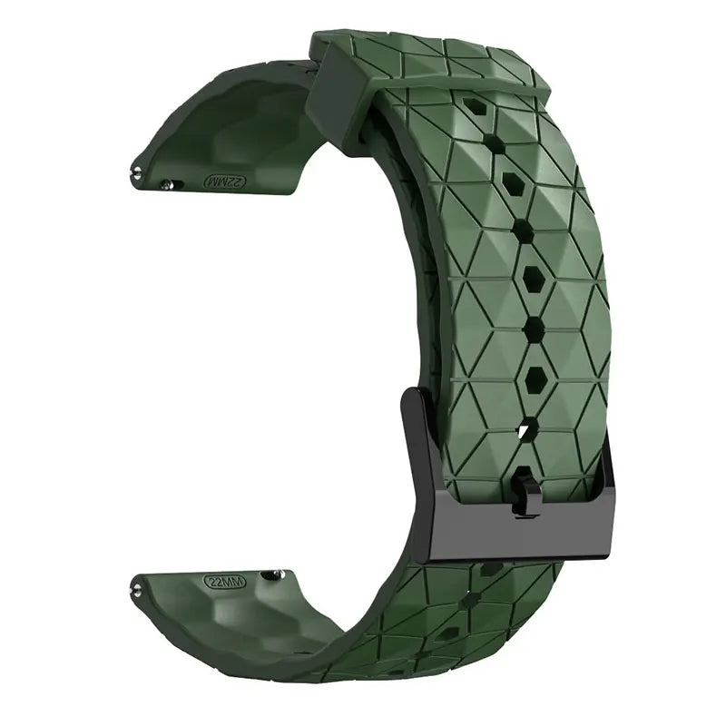 COROS Geometric Silicone Watch Band with Black Buckle - Army Green