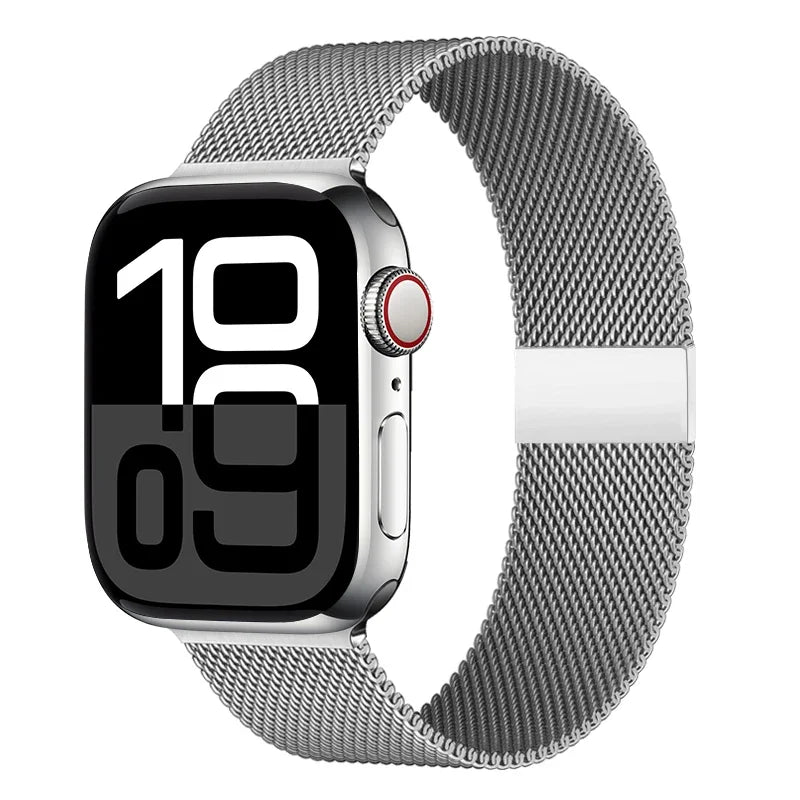 Colorful Milanese Mesh Apple Watch Band in Silver
