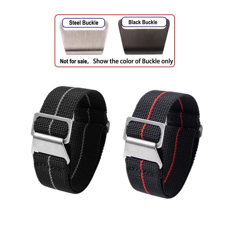 Polar Elastic Nylon Parachute Watch Band — Clasp finish illustration