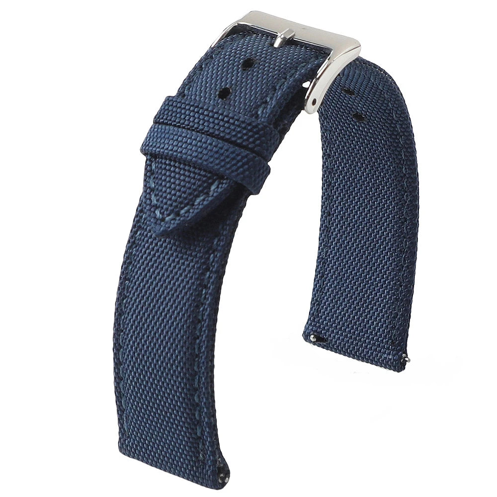 Motorola Moto Sailcloth Nylon Watch Band with Pin Buckle — Navy Blue