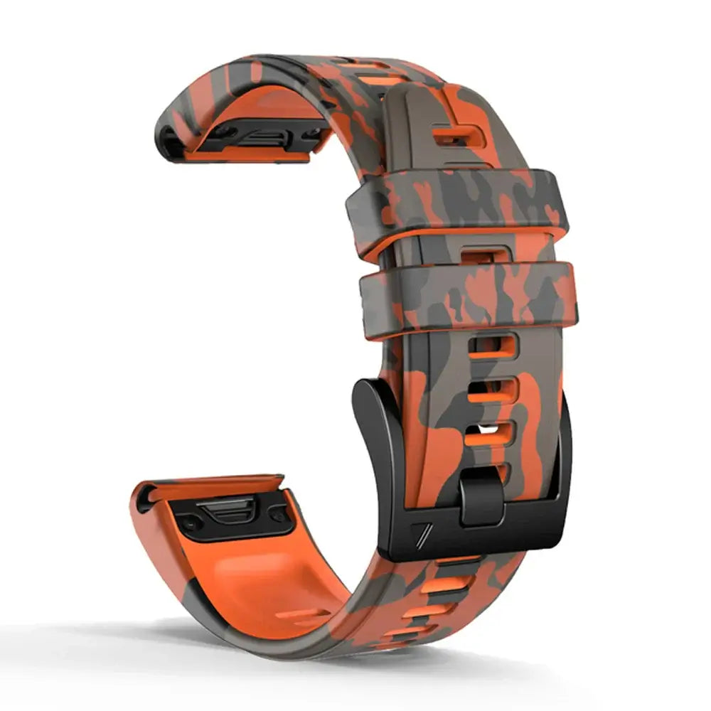 Garmin QuickFit Silicone Band - Camo and Two-Tone in Orange Camo