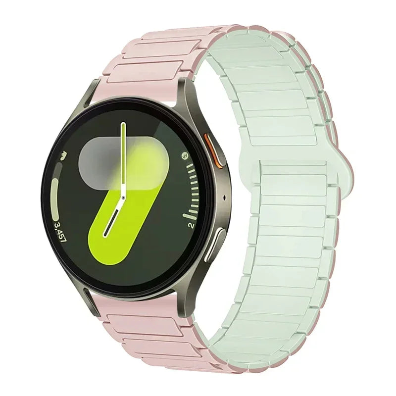 COROS Ribbed Magnetic Silicone Loop Band – Pink / Mint Green