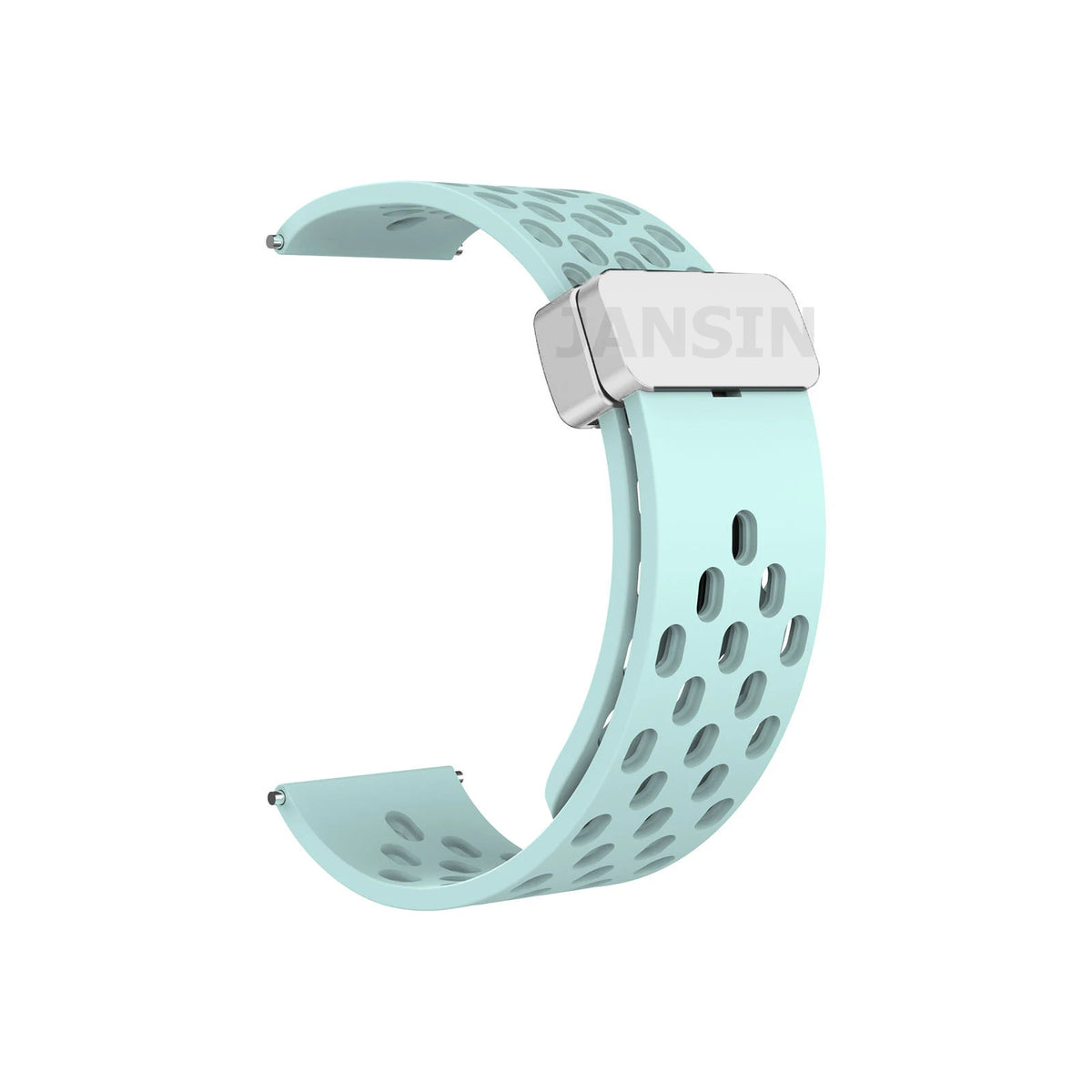 COROS Perforated Silicone Band with Magnetic Clasp – Mint Green / Silver Clasp
