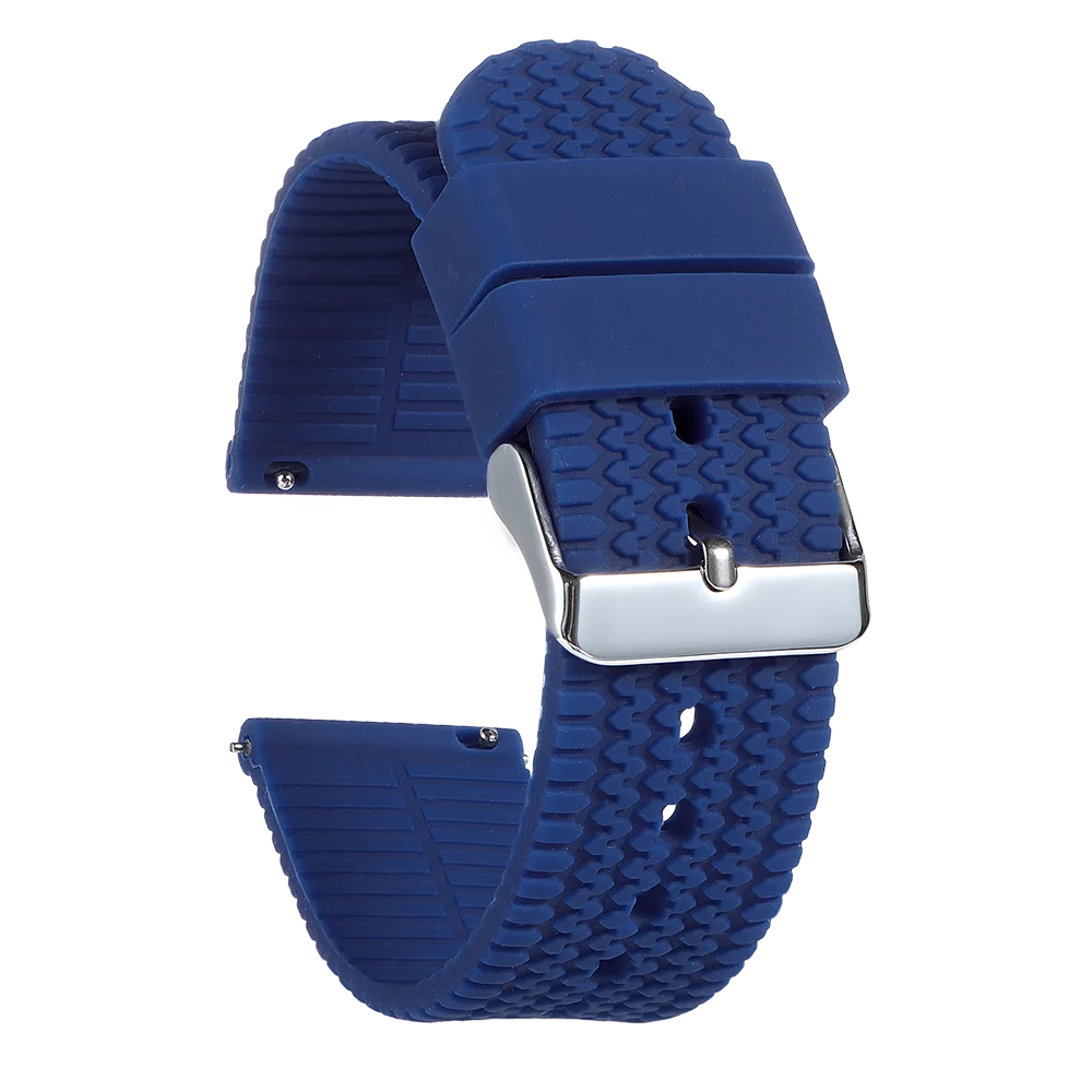 Tread Pattern Silicone Band in Navy Blue