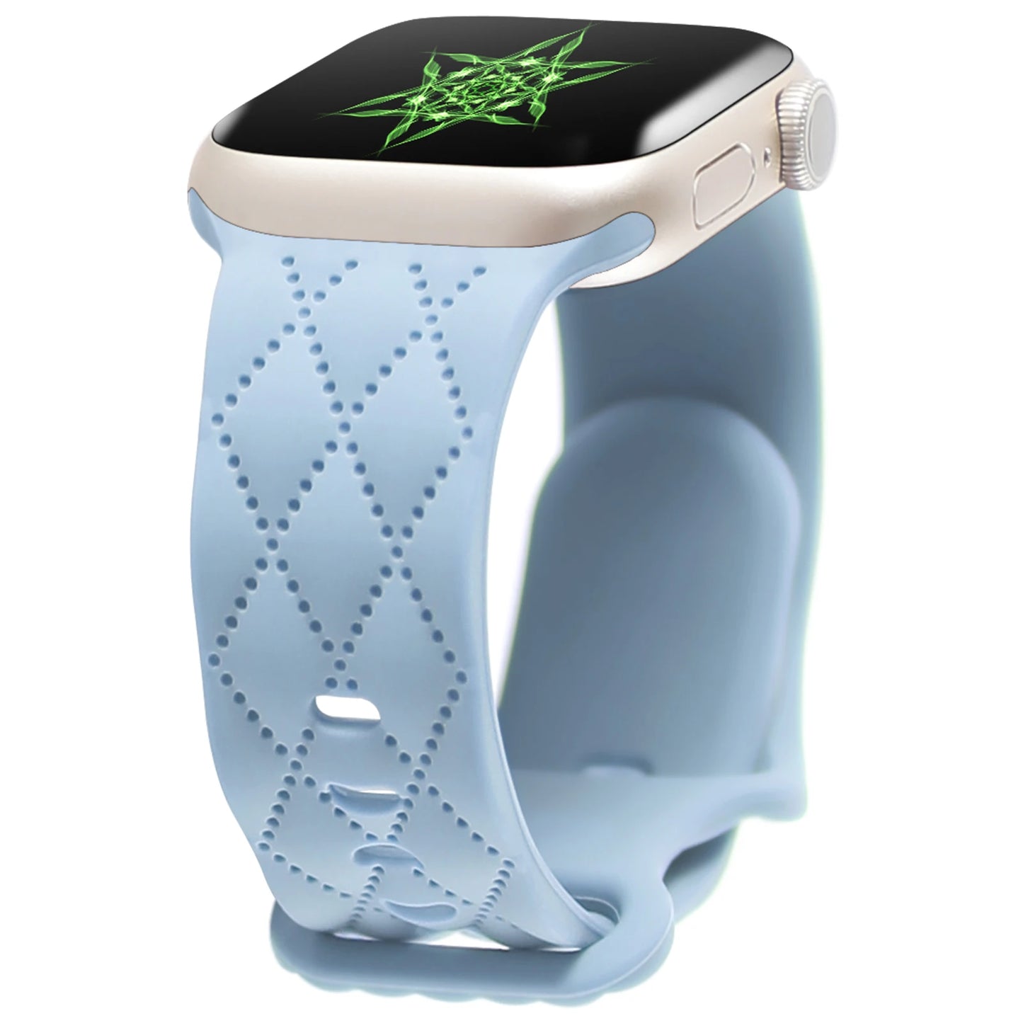 Apple Watch Silicone Strap in light blue, soft, flexible, and waterproof band for ultimate comfort and style.