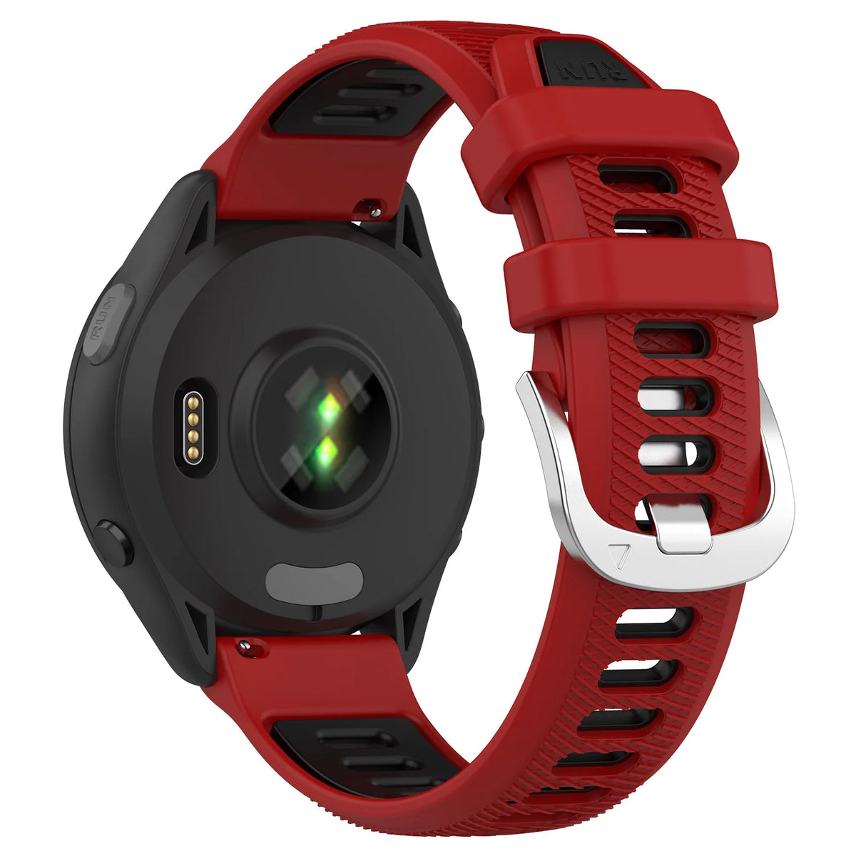 COROS Two-Tone Silicone Band with Silver Buckle – Red / Black