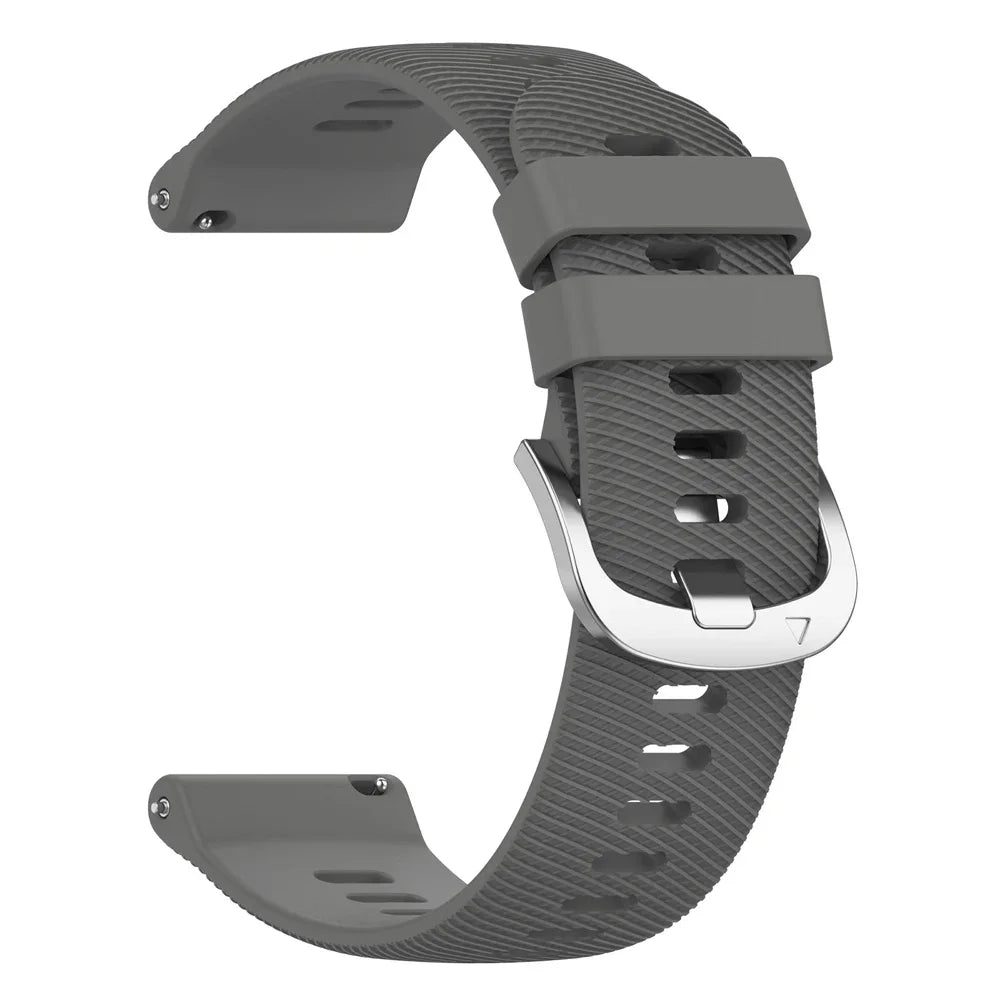 Motorola Moto Textured Silicone Band with Color and Buckle Options — Dark Gray / Silver Buckle