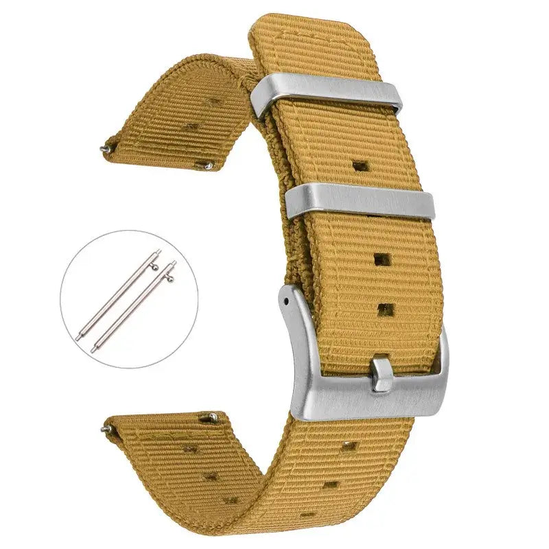 Nylon Band with Twin Metal Keepers in Mustard Yellow for compatible Huawei watches
