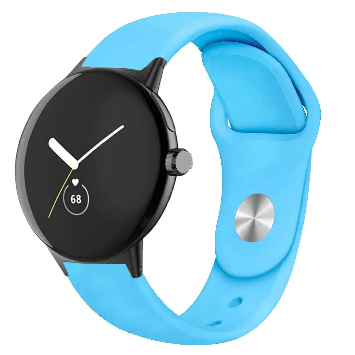 Round Stud Silicone Google Pixel Watch Band in Sky Blue