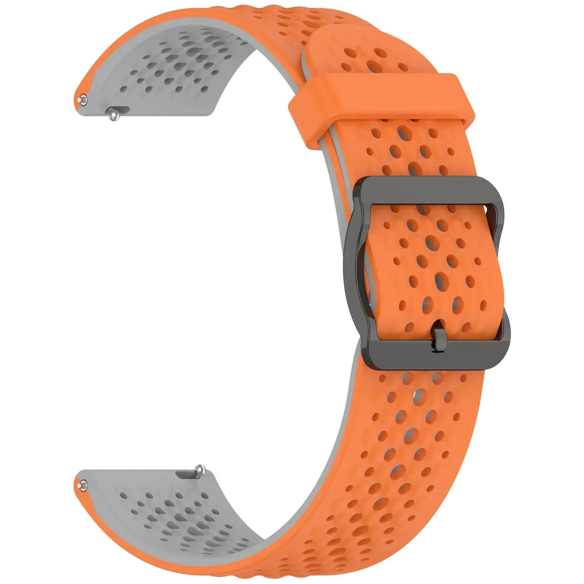 Perforated Silicone Buckle Band for Motorola Moto — Orange / Gray