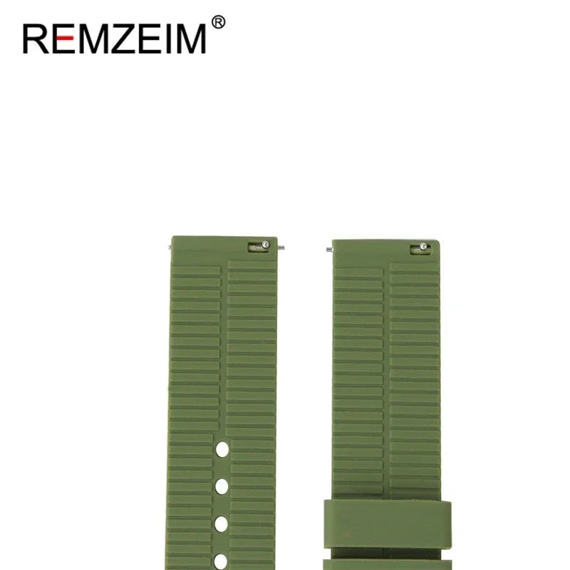 Garmin Textured Silicone Sport Band in army green, both pieces