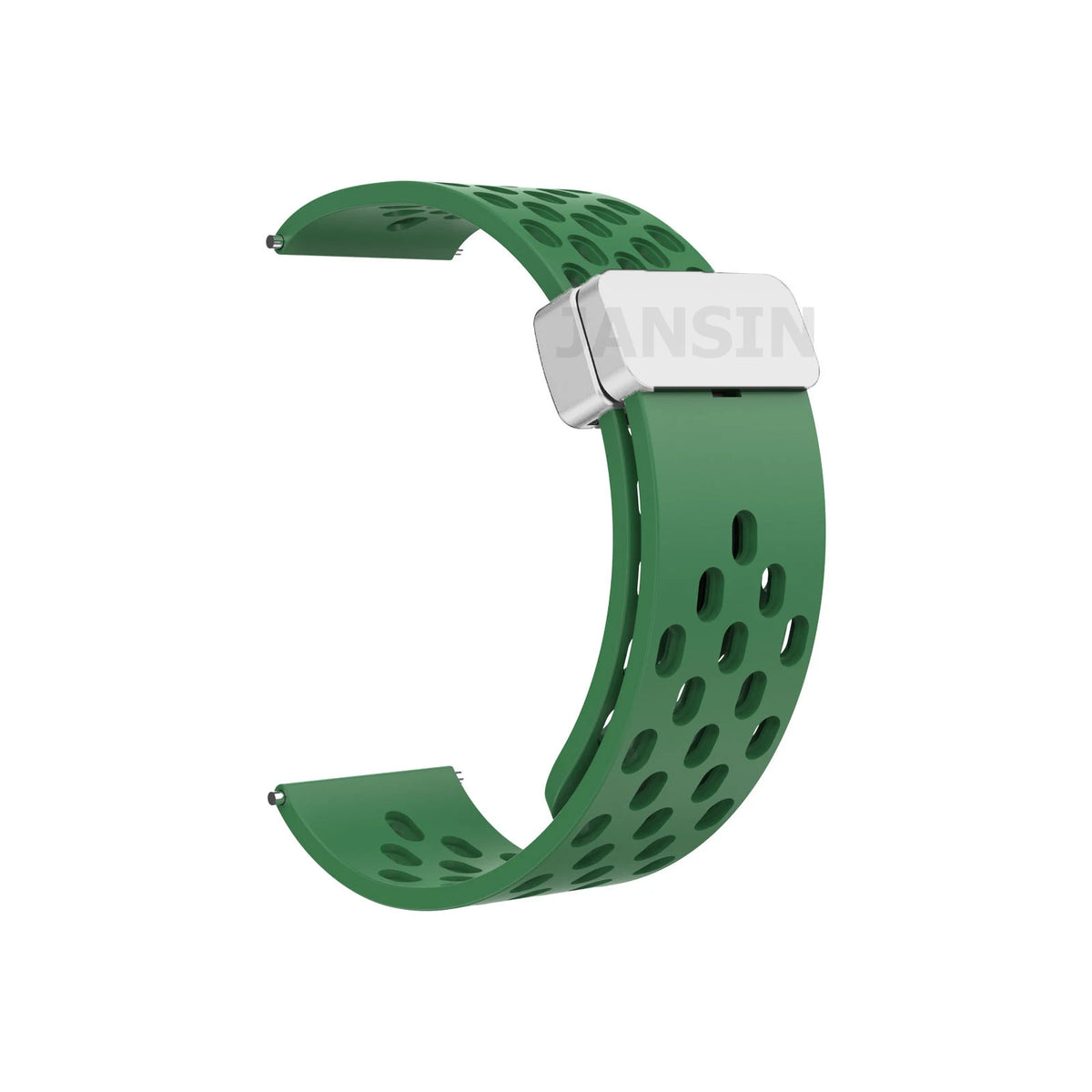 COROS Perforated Silicone Band with Magnetic Clasp – Green / Silver Clasp