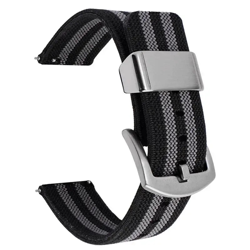 Suunto Nylon Band with Wide Metal Keeper - Black / Gray Stripes