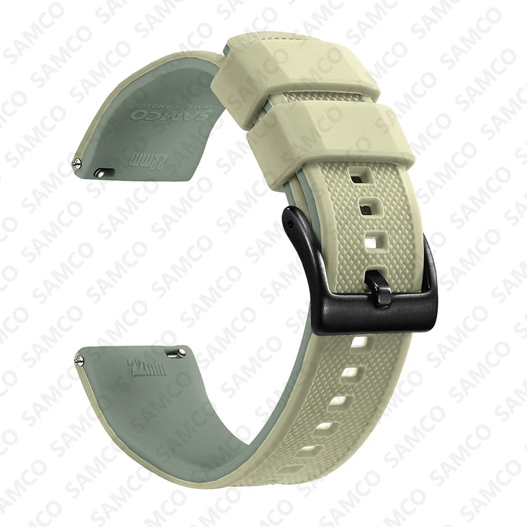 COROS Textured Silicone Watch Band with Buckle Choices - Light Sage - Black Buckle