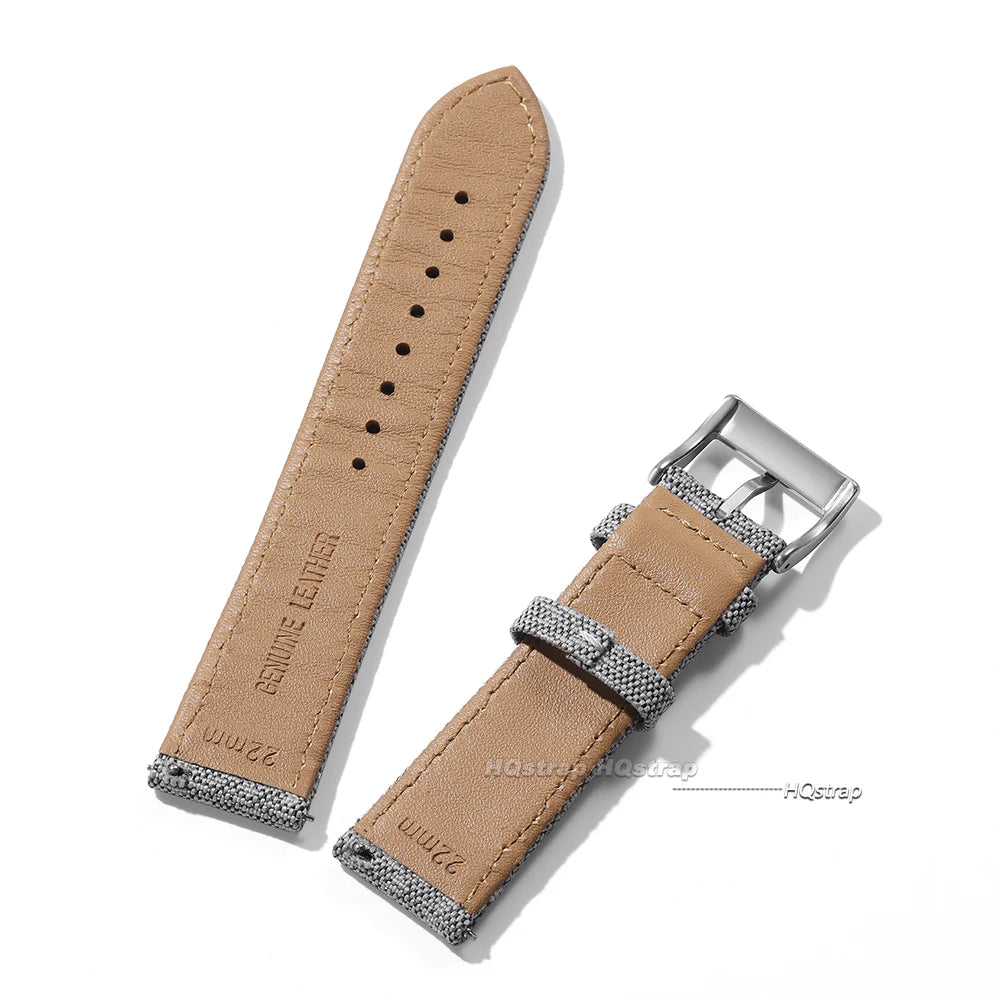 Polar Sailcloth-Style Nylon Band with Leather Lining — Leather lining and quick-release bars