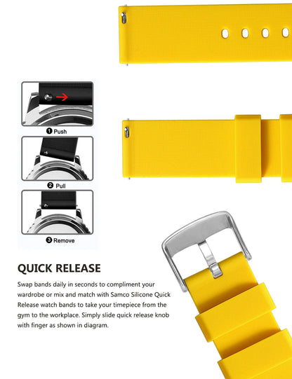 Curved-End Silicone Band — quick-release pin details