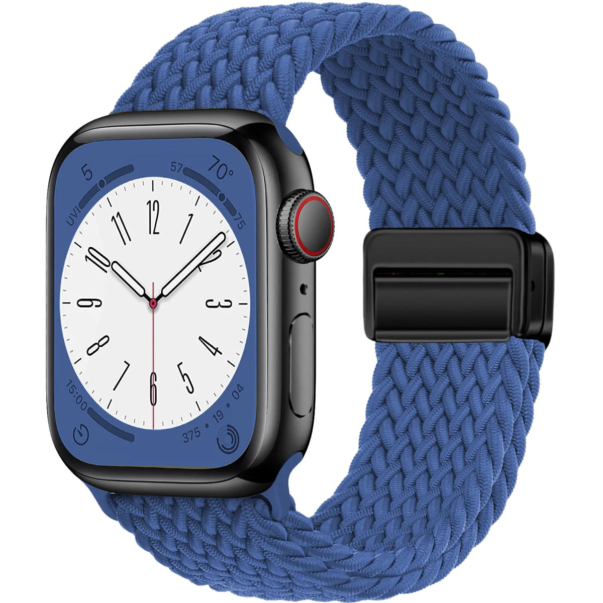 Braided Nylon Apple Watch Band with Magnetic Clasp in Royal Blue