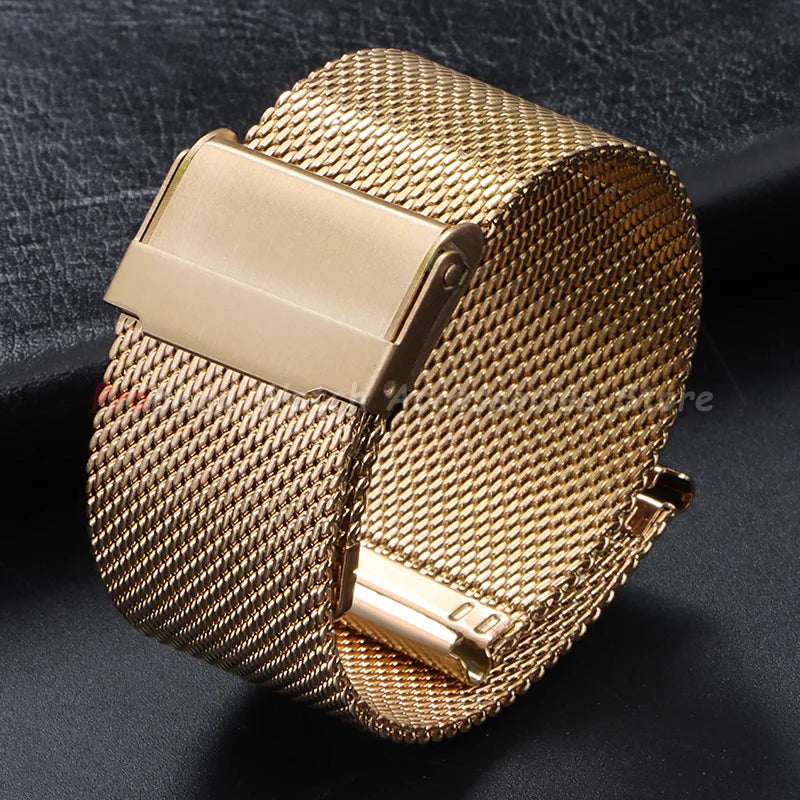 Milanese Mesh Sliding Clasp Band in Gold