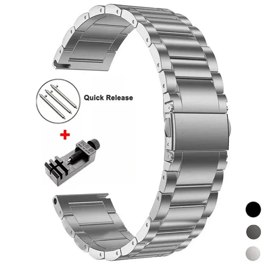 Titanium Link Bracelet in silver with quick-release pins