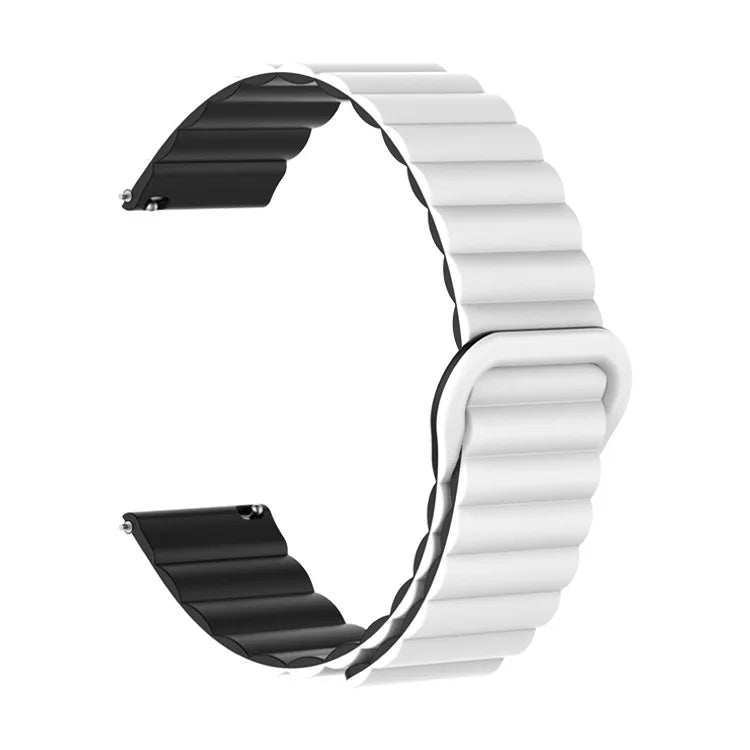 Polar Ribbed Magnetic Silicone Loop Band – White / Black