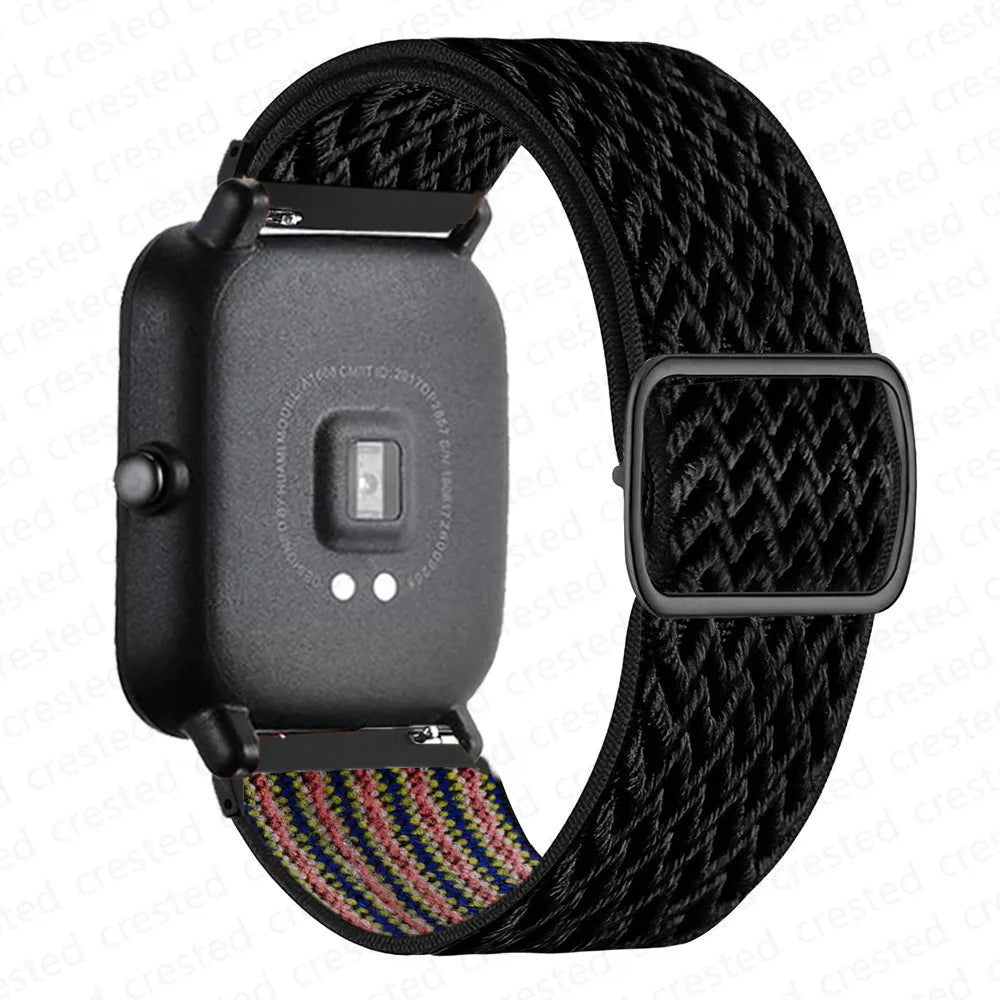 Adjustable Nylon Loop Band for Polar – Black Chevron / Multicolor Lining