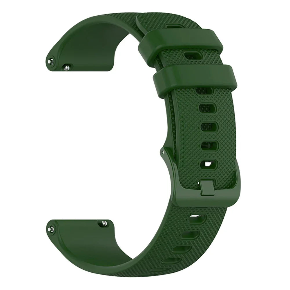 Polar Textured Silicone Band with Color and Buckle Options — Green / Matching Buckle