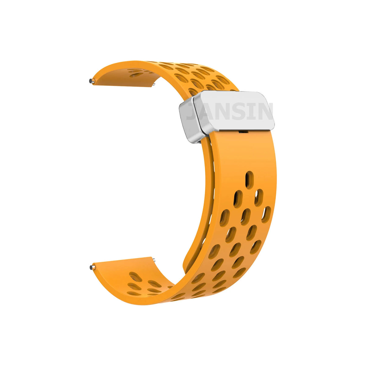 COROS Perforated Silicone Band with Magnetic Clasp – Golden Yellow / Silver Clasp