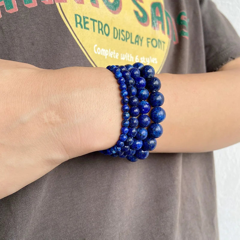 Lapis lazuli bead stretch bracelet