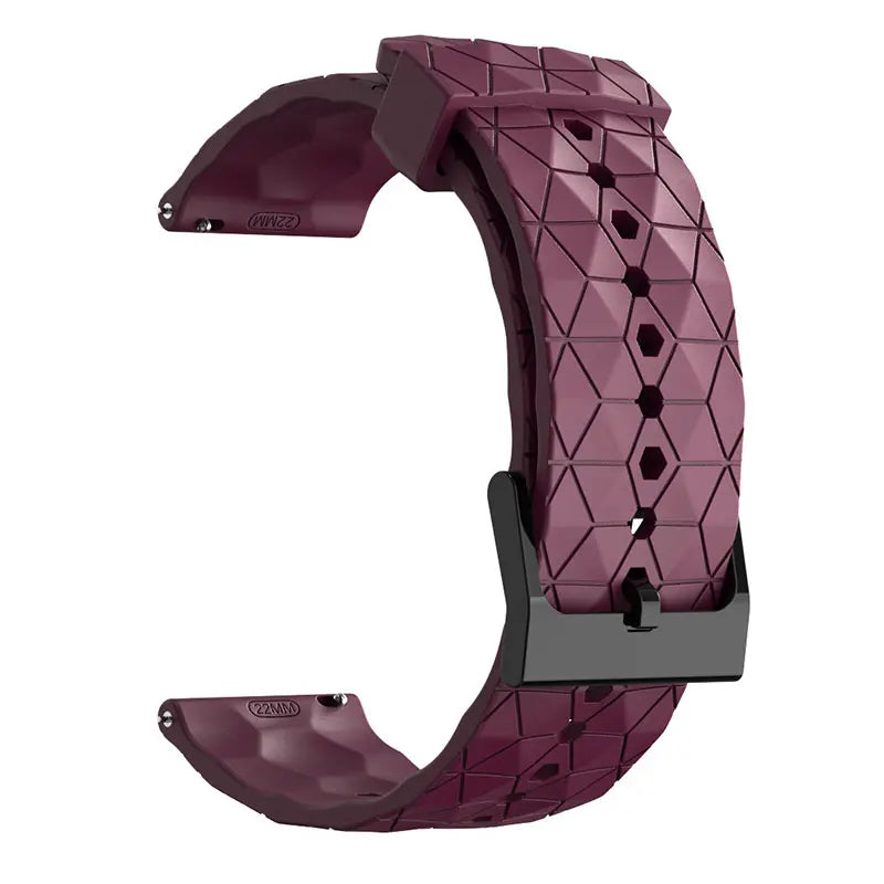 Polar Geometric Silicone Band with Black Buckle – Burgundy