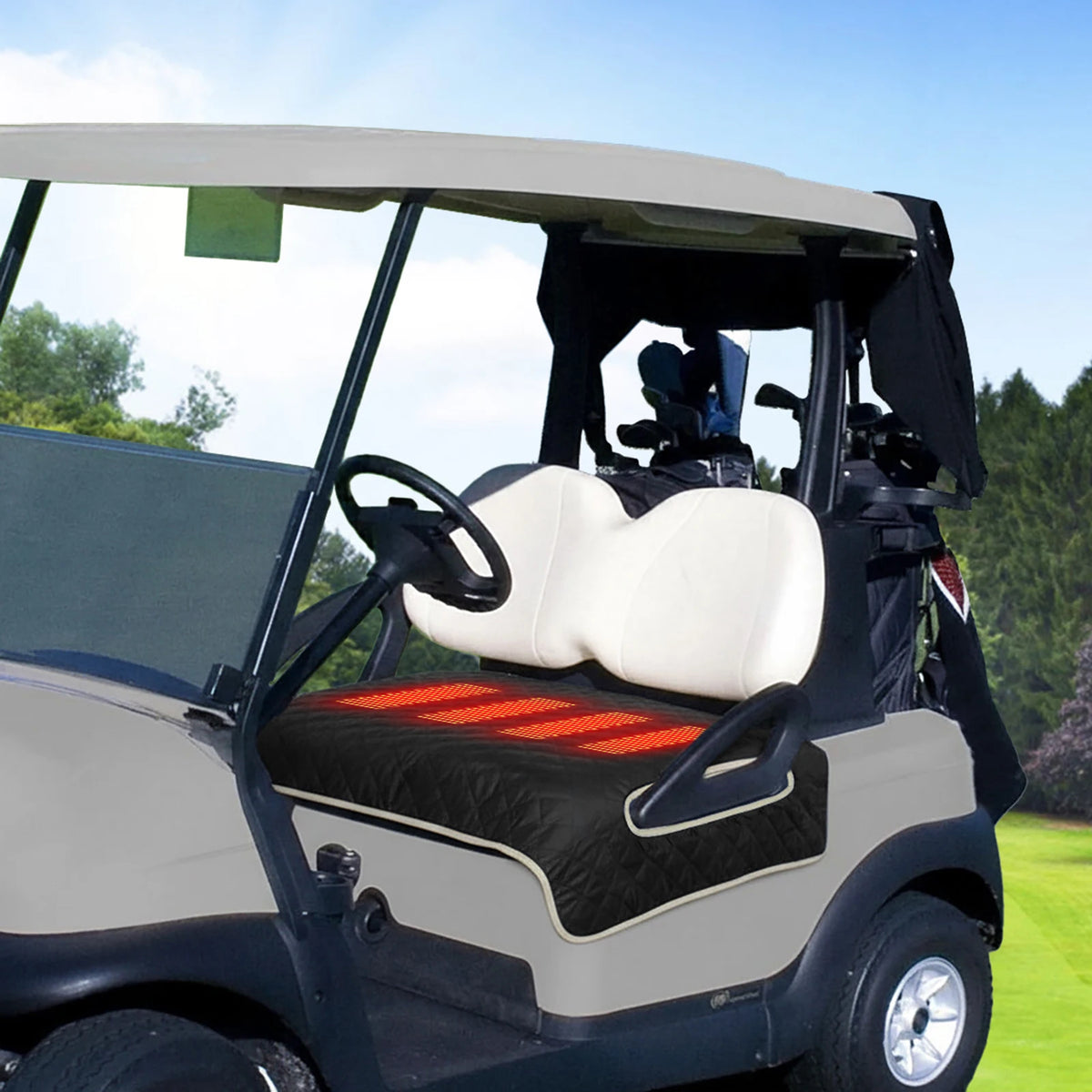 Heated Golf Cart Seat Cover, USB Powered, 3 Heat Settings