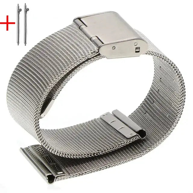 Milanese Mesh Band with Folding Clasp in Silver for compatible Huawei watches