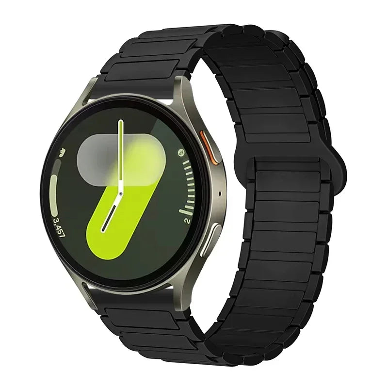 Polar Ribbed Magnetic Silicone Loop Band — Black