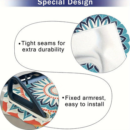 Golf Cart Seat Cover, Mandala Print, 52 x 32 in