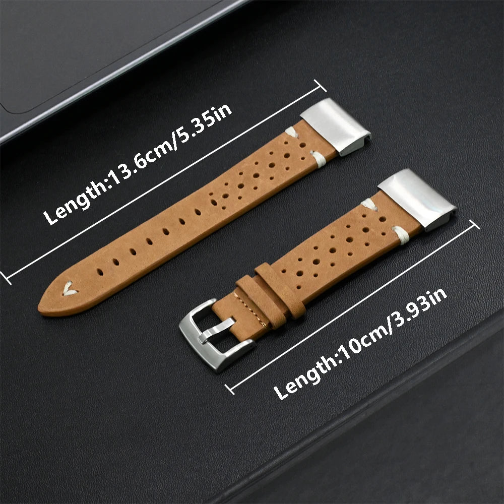 Garmin leather band dimensions: 13.6cm and 10cm, perfect for smartwatch replacement, combines style and comfort.