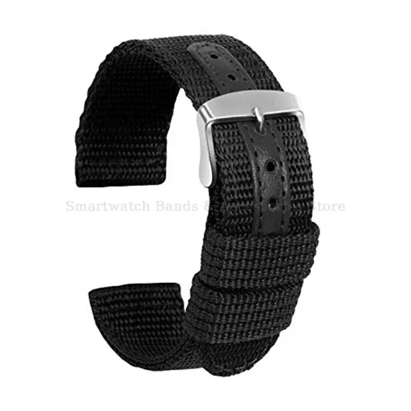 Samsung Galaxy Watch Reinforced Nylon Band in Black / Silver Buckle