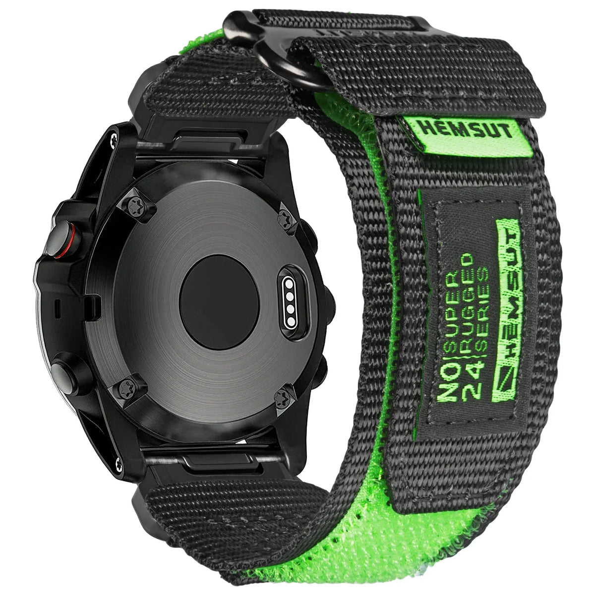 Garmin 26mm Nylon Band with Contrast Trim in Black / Lime