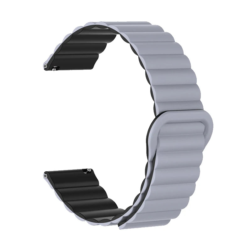 Polar Ribbed Magnetic Silicone Loop Band – Light Gray / Black