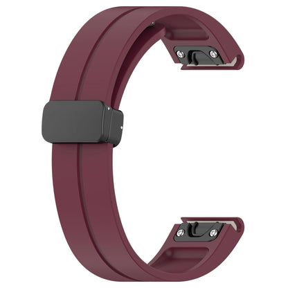 Garmin silicone strap in maroon color, a durable and comfortable replacement band for smartwatches.